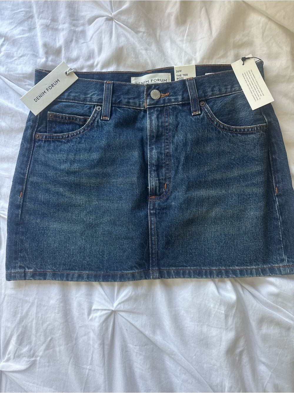 Denim Forum Dark Blue Denim Mini Skirt